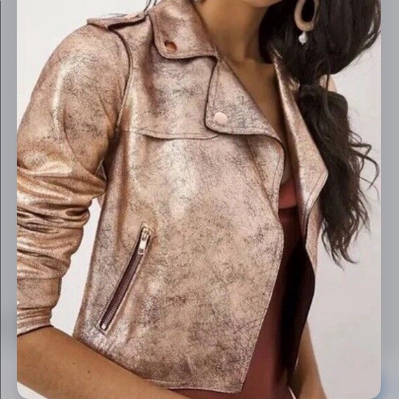 Anthropologie Bronze Rose Gold Jacket - Picture 3 of 6